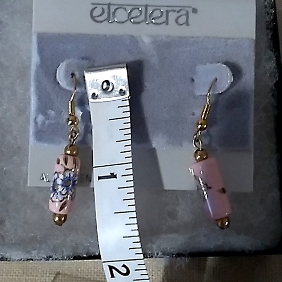 VINTAGE Earrings / Elcelera Pierced Earrings Ceramic Bead / NEW on Original Card - Picture 10 of 13